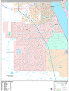 Palm Bay Wall Map Premium Style